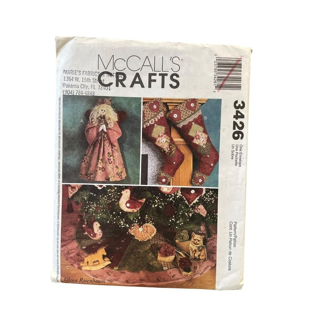 McCall's Crafts 3426 Christmas Holiday Angel Doll Stocking Tree‎ Skirt Ornaments